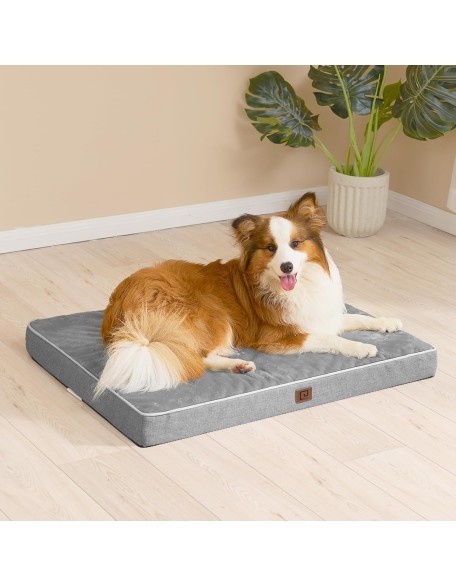 Orthopedic Memory Foam Dog Beds for Extra Large Dogs with Removable Waterproof Liner, Grey, 41x27