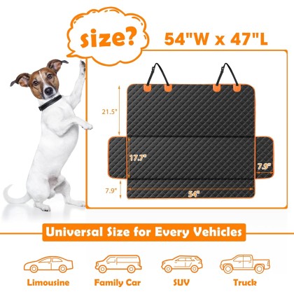 Dog Seat Cover for Back Seat Waterproof Dog Seat Covers for Cars, Car Seat Protector for Dogs, Nonslip Back Seat Cover for Trucks & SUV