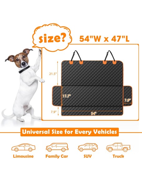 Dog Seat Cover for Back Seat Waterproof Dog Seat Covers for Cars, Car Seat Protector for Dogs, Nonslip Back Seat Cover for Trucks & SUV