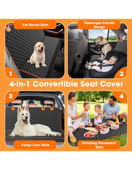 Dog Seat Cover for Back Seat Waterproof Dog Seat Covers for Cars, Car Seat Protector for Dogs, Nonslip Back Seat Cover for Trucks & SUV