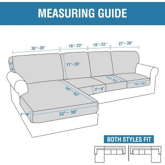 2024 New Sectional Couch Covers 8 Pieces Stretch Sofa Covers for Sectional Sofa Set Separate L Shaped Couch Cover for Both Left/Right Couch (Seat and Back: 1 Chaise + 3 Sofa, Grey)