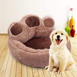 Cat Dog Bed Pet Bed Kennel Soft Pet Bed Warm Plush Dog Cat Nesting Bed Sleeping Bed Mat Puppy Kitten Calming Bed Cozy Bed Washable Nest Pad Dog Bed Puppy Sofa (Color : Brown, Size : 73 * 80cm)