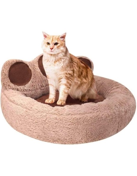 Cat Dog Bed Pet Bed Kennel Soft Pet Bed Warm Plush Dog Cat Nesting Bed Sleeping Bed Mat Puppy Kitten Calming Bed Cozy Bed Washable Nest Pad Dog Bed Puppy Sofa (Color : Brown, Size : 73 * 80cm)