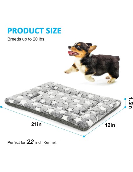 Dog Bed Mat, Reversible Crate Pad for Medium Small Dogs, Machine Washable, Portable and Soft Pet Bed Pad/Mat for 22-inch Kennel