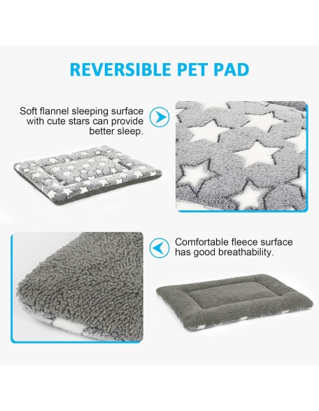 Dog Bed Mat, Reversible Crate Pad for Medium Small Dogs, Machine Washable, Portable and Soft Pet Bed Pad/Mat for 22-inch Kennel