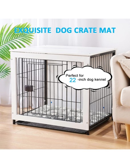 Dog Bed Mat, Reversible Crate Pad for Medium Small Dogs, Machine Washable, Portable and Soft Pet Bed Pad/Mat for 22-inch Kennel