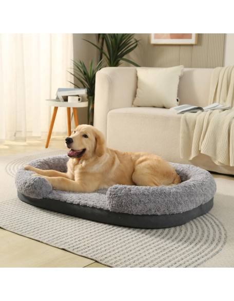 Medium Dog Bed Mat - Sofa-Style C-Shape Design, Super Soft Reversible Memory Foam and Eggshell Foam, Non-Slip Bottom, Waterproof and Easy to Clean