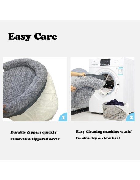 Medium Dog Bed Mat - Sofa-Style C-Shape Design, Super Soft Reversible Memory Foam and Eggshell Foam, Non-Slip Bottom, Waterproof and Easy to Clean