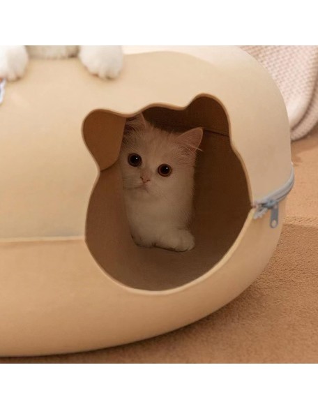 Cat Tunnel Bed,Cat Toys Cat Tube for Indoor Cats,Removable Washable Felt Cat Carve Bed with Zipper，Cat Cave Interactive Toys for Dog Bunny Cat Pet Supplies