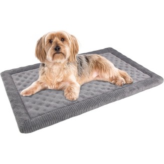 Dog Crate Pad 24x17 inch Gray Memory Foam Dog Bed Mat for Small Dog Cat Grey Washable Puppy Sleeping Bed Anti Slip