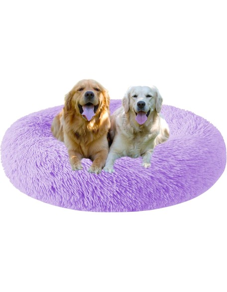 Donut Cuddler Pet Bed Dog Sofa Bed, Calming Dog Bed Washable Self-Warming Cat Bed Donut, Round Plush Dog Bed with Non-Slip Bottom for Large Medium Small Dogs(140cm)