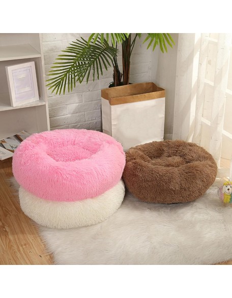 Donut Cuddler Pet Bed Dog Sofa Bed, Calming Dog Bed Washable Self-Warming Cat Bed Donut, Round Plush Dog Bed with Non-Slip Bottom for Large Medium Small Dogs(140cm)