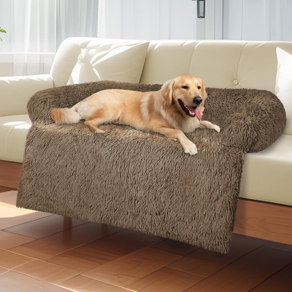 Pets Dog Couch Bed for Furniture Protector Waterproof Dog Mat with Removable Washable Cover and Anti-Slip Bottom Bolster Plush Pet Sleeping Mattress for Large Medium Small Dogs