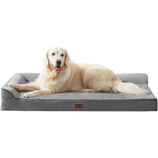 Orthopedic Dog Beds Big Large Sized Dog, Pet Sofa Bed with Removable Washable Cover, Egg Foam Support, Bolster Cushion for Comfortable Sleep, Waterproof Lining and Non-Slip Bottom