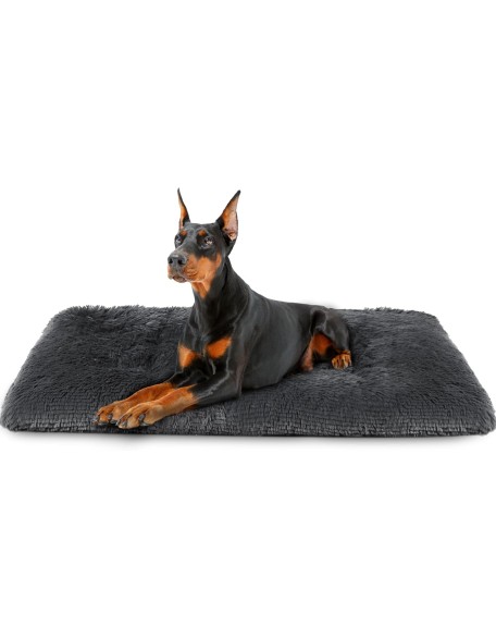 Dog Crate Pad Ultra Soft Dog Bed Mat Washable Pet Kennel Bed with Non-Slip Bottom Fluffy Plush Sleeping Mat for Large Medium Small Dogs, 47 x 29 Inch