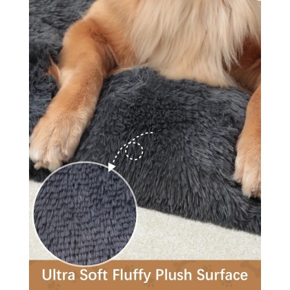 Dog Crate Pad Ultra Soft Dog Bed Mat Washable Pet Kennel Bed with Non-Slip Bottom Fluffy Plush Sleeping Mat for Large Medium Small Dogs, 47 x 29 Inch