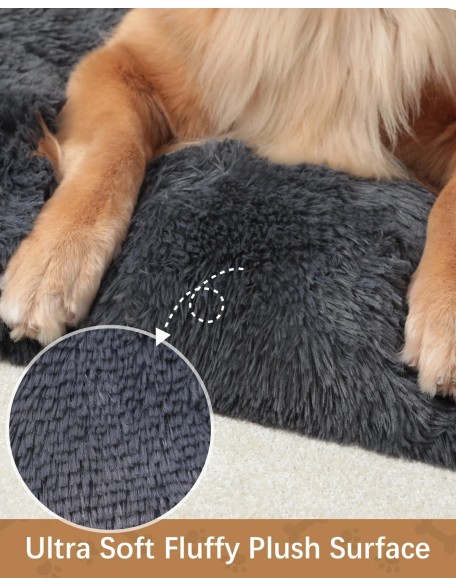 Dog Crate Pad Ultra Soft Dog Bed Mat Washable Pet Kennel Bed with Non-Slip Bottom Fluffy Plush Sleeping Mat for Large Medium Small Dogs, 47 x 29 Inch