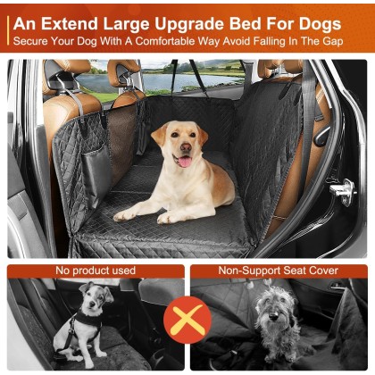 Dog Car Seat Cover, Back Seat Extender for Dogs,Dog Hammock for Car Backseat, Non Inflatable Dog seat Cover for Back seat,Hard Bottom Back Seat Protector for Cars,Trucs & SUVs