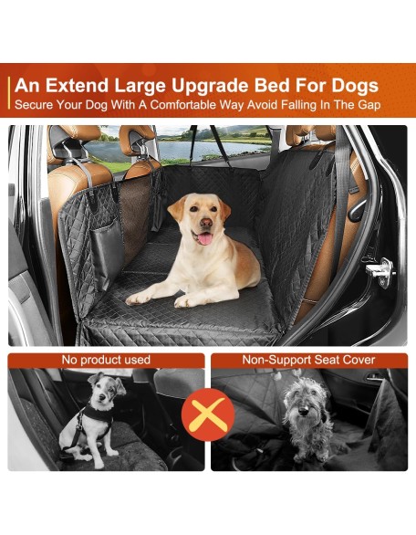 Dog Car Seat Cover, Back Seat Extender for Dogs,Dog Hammock for Car Backseat, Non Inflatable Dog seat Cover for Back seat,Hard Bottom Back Seat Protector for Cars,Trucs & SUVs