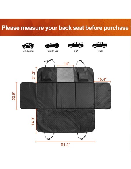 Dog Car Seat Cover, Back Seat Extender for Dogs,Dog Hammock for Car Backseat, Non Inflatable Dog seat Cover for Back seat,Hard Bottom Back Seat Protector for Cars,Trucs & SUVs