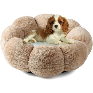 Dog Bed Round Cat Nest Cute Puppy Sofa Bed Super Soft Kitten Sleeping Cushion Washable Pet Couch Mat for Medium Small Dogs Anti-Slip Cat Cave