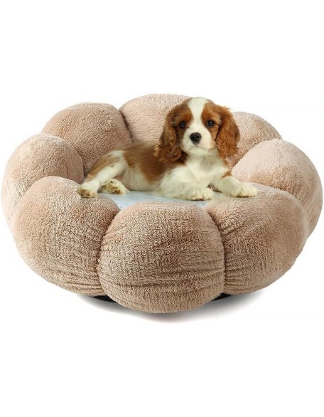 Dog Bed Round Cat Nest Cute Puppy Sofa Bed Super Soft Kitten Sleeping Cushion Washable Pet Couch Mat for Medium Small Dogs Anti-Slip Cat Cave