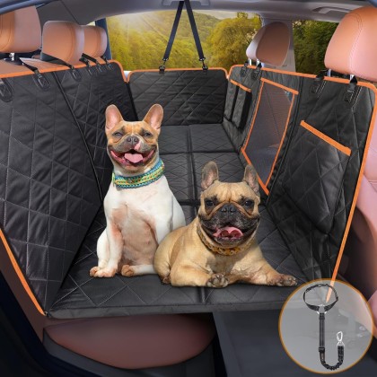 Dog Back Seat Extender Hard Bottom Dog Seat Cover Durable Stable Comfortable Dog Car Hammock Bed for Car Road Trip Car Seat Cover for Large Dogs Up to 400LB Protect Dogs Not Fall into Floor