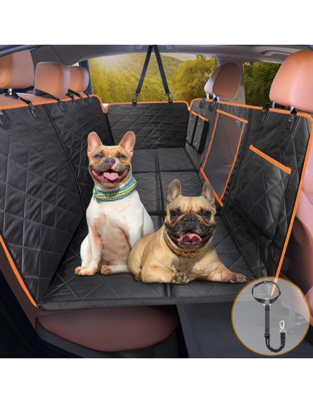 Dog Back Seat Extender Hard Bottom Dog Seat Cover Durable Stable Comfortable Dog Car Hammock Bed for Car Road Trip Car Seat Cover for Large Dogs Up to 400LB Protect Dogs Not Fall into Floor