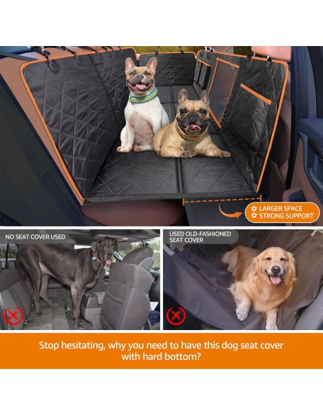 Dog Back Seat Extender Hard Bottom Dog Seat Cover Durable Stable Comfortable Dog Car Hammock Bed for Car Road Trip Car Seat Cover for Large Dogs Up to 400LB Protect Dogs Not Fall into Floor