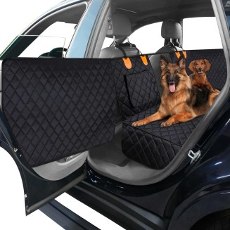 Dog Car Cover for Back Seat and Door Protector Waterproof Dog Seat Covers for Cars, Car Seat Protector for Dogs with 1 Dog Seat Belt, Nonslip Back Seat Cover and Door Cover for SUV