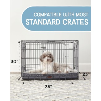 35 Inch Orthopedic Waterproof & Machine Washable Dog Bed with Egg Crate Foam Support, Non-Slip Bottom and Removable Pet Bed Cover for Extra Large, Large, Medium, Small Dogs (Gray)