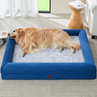 Washable Dog Beds for Large Dogs, XL Dog Couch, Orthopedic Dog Sofa Bed with Removable & Waterproof Cover, Extra Large Dog Bed with Bolster Sides for Sleeping, Big Dog Couch Bed with Sides