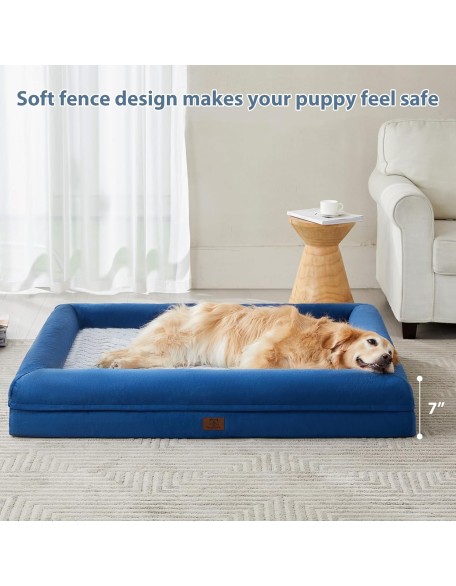 Washable Dog Beds for Large Dogs, XL Dog Couch, Orthopedic Dog Sofa Bed with Removable & Waterproof Cover, Extra Large Dog Bed with Bolster Sides for Sleeping, Big Dog Couch Bed with Sides