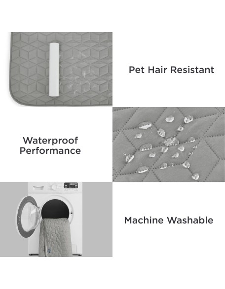 100% Waterproof Couch Cover for Dogs Washable - Non Slip Waterproof Dog Blanket for Couch Sofa, Lightweight Furniture Protector Durable for Pet Cat Puppy with Non-Slip Bottom, Grey, 30x70IN