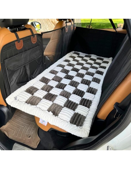 Plaid Dog Bed, Plaid Couch Cover, Non-slip Bottom, Pet Bed Mat, Custom Fit for Backseat Extenders, and Seat Covers, Dog Travel Bed, Anti-slip Pet Blanket