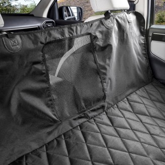 Dog Hammock Car Seat Cover for Cars and SUVs, Heavy Duty, Non Slip, Mesh Window (Black, Regular)