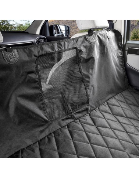 Dog Hammock Car Seat Cover for Cars and SUVs, Heavy Duty, Non Slip, Mesh Window (Black, Regular)