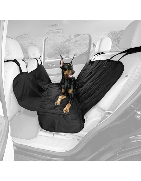 Dog Hammock Car Seat Cover for Cars and SUVs, Heavy Duty, Non Slip, Mesh Window (Black, Regular)