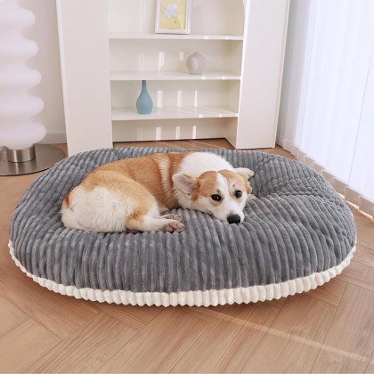 Patas Lague Reversible Orthopedic XL Dog Bed for Large Dogs, Memory Foam Supportive Therapy Fillings Deep Sleep Pet Beds with Removable Cover Soft Warm Washable Cat Cuddler Bed Grey 36''x24''