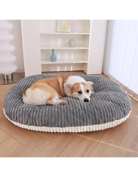 Patas Lague Reversible Orthopedic XL Dog Bed for Large Dogs, Memory Foam Supportive Therapy Fillings Deep Sleep Pet Beds with Removable Cover Soft Warm Washable Cat Cuddler Bed Grey 36''x24''