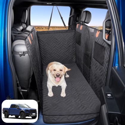 Dog Car Seat Cover for Back Seat,Seat Covers for Trucks,Dog Hammock for Truck,Back Seat Pet Cover for Dogs,Back Seat Extender for Dogs,Dog Seat Cover for Truck F150 & F-Series (Black, F150)