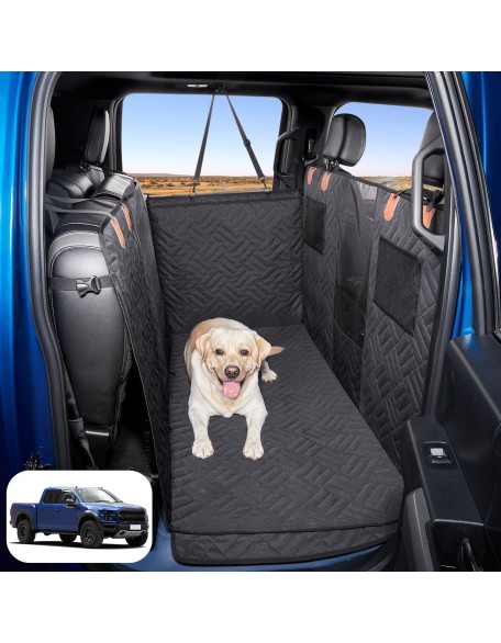 Dog Car Seat Cover for Back Seat,Seat Covers for Trucks,Dog Hammock for Truck,Back Seat Pet Cover for Dogs,Back Seat Extender for Dogs,Dog Seat Cover for Truck F150 & F-Series (Black, F150)