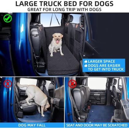 Dog Car Seat Cover for Back Seat,Seat Covers for Trucks,Dog Hammock for Truck,Back Seat Pet Cover for Dogs,Back Seat Extender for Dogs,Dog Seat Cover for Truck F150 & F-Series (Black, F150)