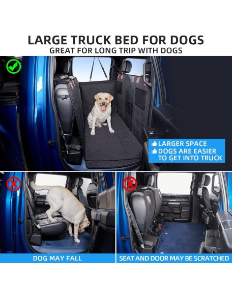 Dog Car Seat Cover for Back Seat,Seat Covers for Trucks,Dog Hammock for Truck,Back Seat Pet Cover for Dogs,Back Seat Extender for Dogs,Dog Seat Cover for Truck F150 & F-Series (Black, F150)