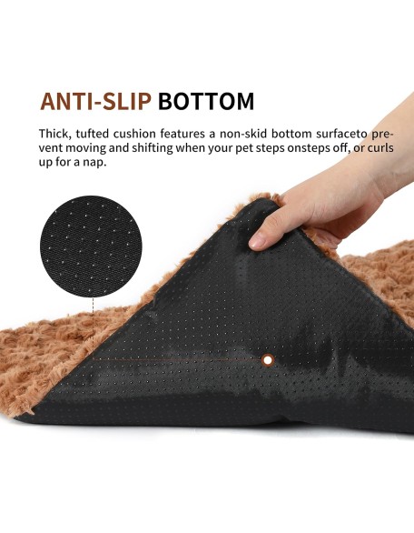 Dog Bed Mat Soft Washable Dog Crate Pad Non-Slip Bottom High Resilience