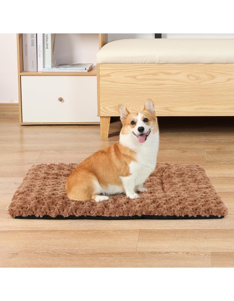 Dog Bed Mat Soft Washable Dog Crate Pad Non-Slip Bottom High Resilience