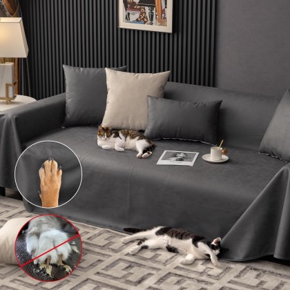 Waterproof Couch Covers for Pets Washable Sofa Cover Sectional Couch Cover Blanket for 2-3 Cushion Couch Sofa Cozy Dog Cat L Shape Furniture Couch Protector (Dark Grey, 82"x134")