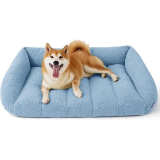 Orthopedic Dog Bed Sofa for Large Dogs, Waterproof Dog Couch with Removable Washable Cover, Cute Aesthetic Pet Sofa Couch with Egg Crate Foam(35" x 25" x 10.5", Blue)