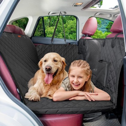 Dog Car Seat Cover for Back Seat,Back Seat Extender for Dogs with Large Space,Car Seat Protector Supports 330 lbs,Hard Bottom Car Seat Cover for Dogs with Waterproof.Back Seat Cover for SUV,Car&Truck