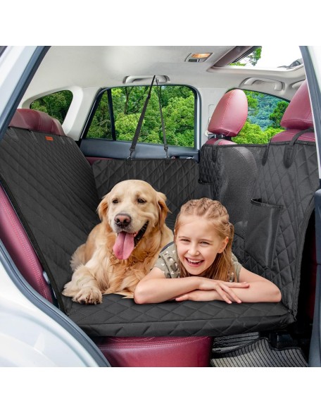 Dog Car Seat Cover for Back Seat,Back Seat Extender for Dogs with Large Space,Car Seat Protector Supports 330 lbs,Hard Bottom Car Seat Cover for Dogs with Waterproof.Back Seat Cover for SUV,Car&Truck